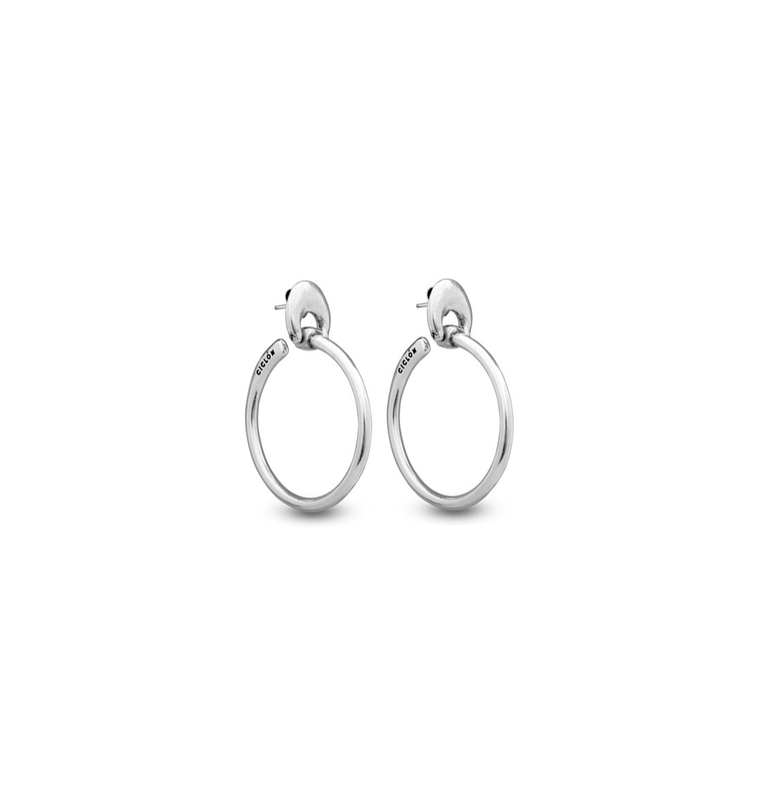 silver-plated hoop earrings