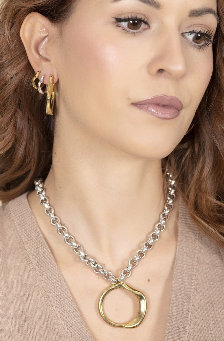 Light and Darkness Gold Necklace