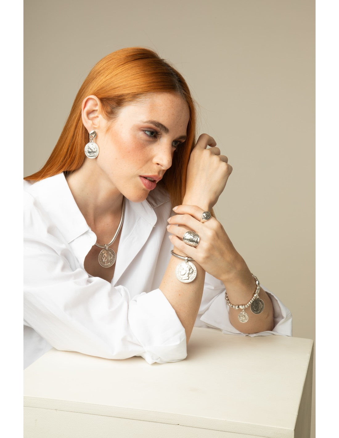 White Silver Ring