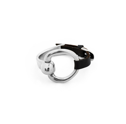 Horse Bit Leather Bracelet with silver plated design