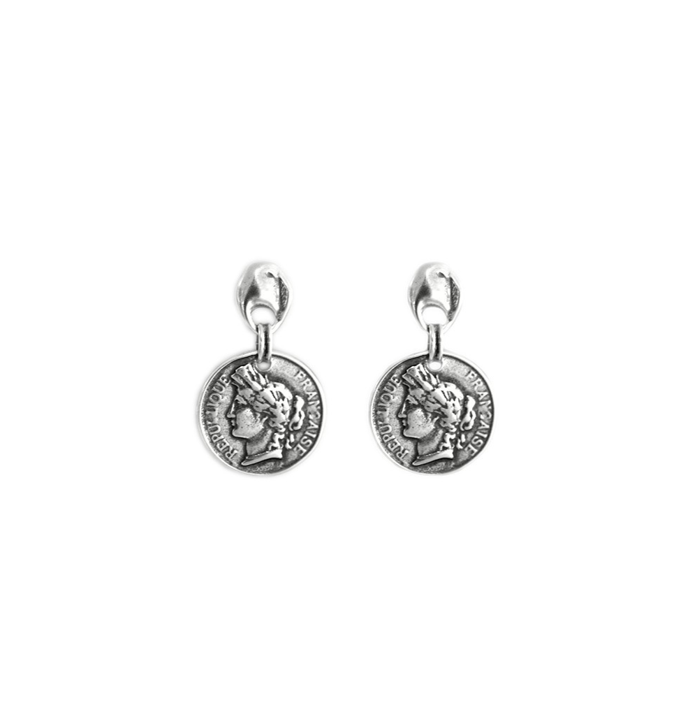 French Coin Earring