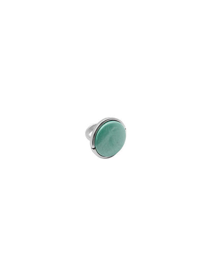 silver ring with captivating turquoise Murano glass sphere