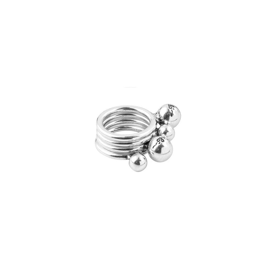 4 Sphere Silver Ring