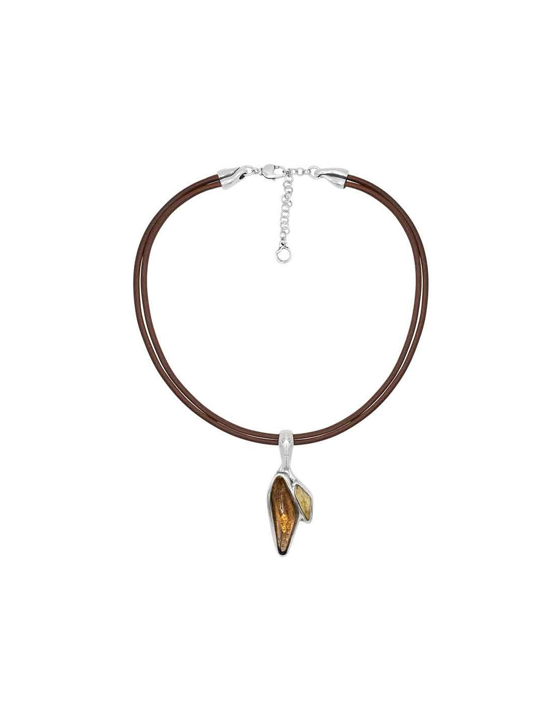 silver-plated pendant adorned with exquisite brown Murano crystal