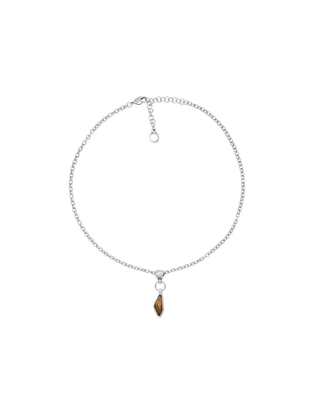 silver necklace with brown murano crystal pendant 