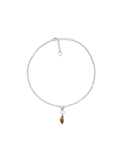 silver necklace with brown murano crystal pendant 