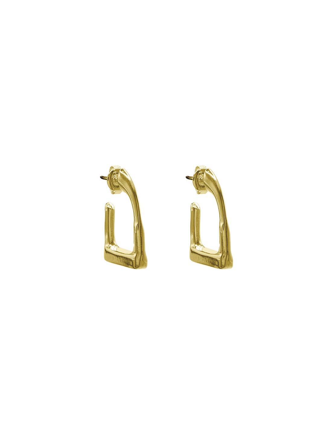 stirrup shaped gold earrings