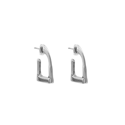 stirrup shaped silver earrings