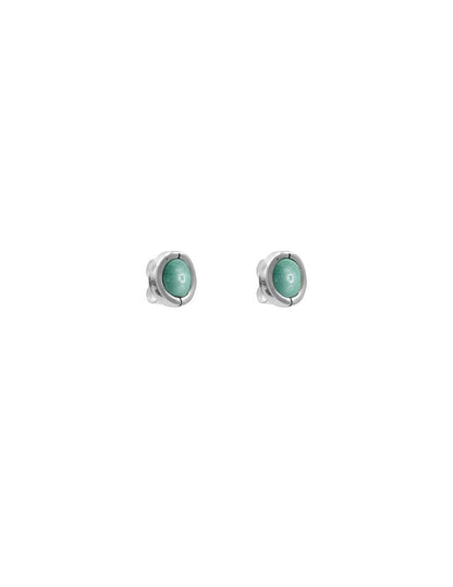 silver earrings with turquoise Murano glass accents