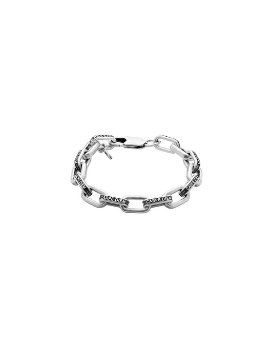 silver plated bracelet with link design